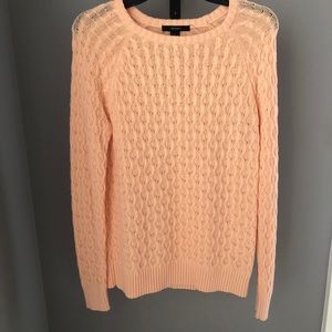 Salmon Pink Cable-Knit Sweater